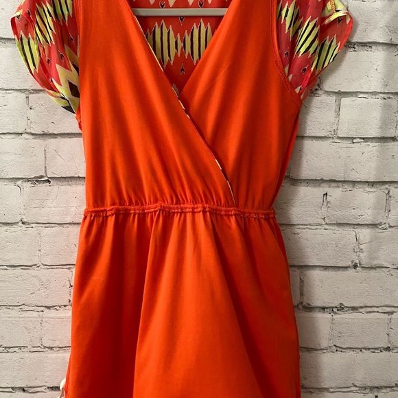 Retro Chevron Vintage Summer Geometric Stripe Dress With Open Sleeves Size 10 - Picture 4 of 5